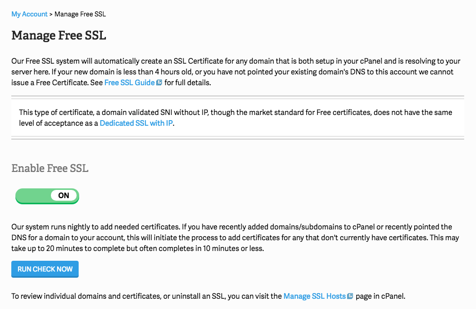 Enable Free SSL wordpress