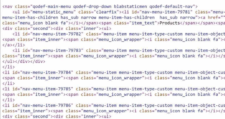 Ejemplo de visualización del código fuente de un sitio HTML normal